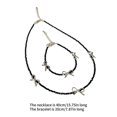 thumbnail image 3 of Fashion Black Crystals Beaded Bowknot Bracelet Necklace Set Versatile Alloy Jewelry Accessory for Terndy Women Gifts, 3 of 4