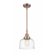 447-1S-AC-G713-Innovations Lighting-Bell - 1 Light Stem Hung Mini Pendant In Industrial Style-11.13 Inches Tall and 8 Inches Wide-Antique Copper