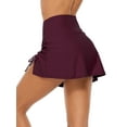 thumbnail image 2 of Women Swim Skirt Drawstrings Sides Swim Shorts Bathing Suit Skirted Swimsuit Bottom, 2 of 7