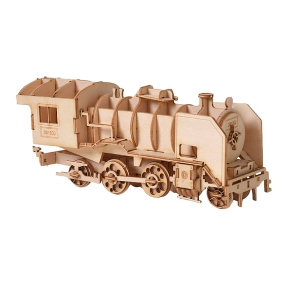 hengzirui 3D Wooden Train Puzzle Building Kit for Adults & Kids STEM Model
