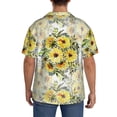 thumbnail image 3 of Pofeuu Daisies And Wildflowers Print Mens Casual Short Sleeve Shirts Beach Summer Spread Collar Pocket Tops Men's Casual Short-sleeved Shirt-4X-Large, 3 of 5