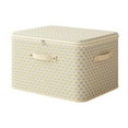 thumbnail image 2 of TAKTUK 42L Storage Bins with Zipper Lid, Storage Boxes with Handles & Combination Lock Foldable Lidded Cotton Linen Fabric Home Cubes Baskets Closet Clothes Organizer Containers - Beige, 2 of 9