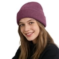thumbnail image 2 of CYSFASHION Beanie for Men Cotton Beanies Women Stain Lined Slouchy Cap 2026 Trendy Wool Women's Hats & Caps Hot Pink, 2 of 7