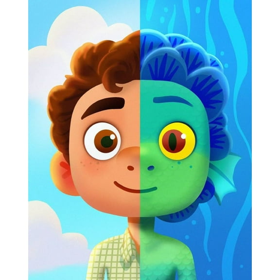 Luca 5D DIY Diamond Art Painting by Number Kits Fish 12x16 Inch for Round Full Drill Rhinestone Cross Stitch Mosaic Art for Home Wall Decoration