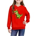 thumbnail image 4 of Lorytime Christmas Sweater for Kids Girls Boys Dinosaur Hoodies Long Sleeve Tops Drop Shoulder Cute Pullover Red 7 Years, 4 of 4