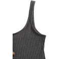 thumbnail image 4 of Women's Sleeveless Vest Button Front Crop Tank Top Ribbed Knit Belly Shirt, 4 of 6