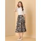 thumbnail image 2 of INSPIRE CHIC Falda Estampado De Girasol De Gasa Para Mujer Amarillo negro L, 2 of 6