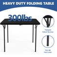 thumbnail image 3 of HaiCube 36-Inch Folding Table, Heavy Duty HDPE Portable Card Table, 300lb Capacity, No Assembly, Waterproof for Camping, Picnic, Party, Black, 3 of 8