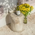 thumbnail image 5 of COSIEST White Faux Wood Tree-Trunk Stool, Painted Concrete End Table, 5 of 9