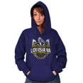thumbnail image 4 of Louisiana Emblem Pelican Fleur de Lis Unisex Plus Fleece Graphic Hoodie Brisco Brands 2X, 4 of 5