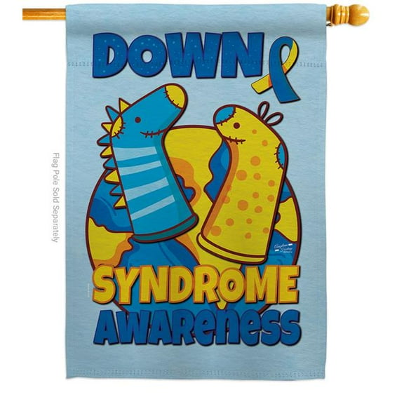 Angeleno Heritage H130424-BO 28 x 40 in. Down Syndrome Sock House Flag