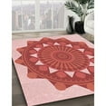 thumbnail image 3 of Ahgly Company Tapis d'Intérieur Ronds Transitionnels Pastel Rose Lavables à la Machine, 8 Pieds Rond, 3 of 7