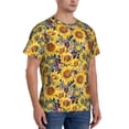 thumbnail image 2 of Bixox Men's Sunflowers Vintage Printed Short Sleeve Skinny Athletic T-Shirt, 2 of 6