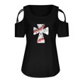 thumbnail image 4 of Camiseta estampada con estilo para mujer, blusa de manga corta, cuello redondo, camisetas informales OAVQHLG3B Store lin121212, 4 of 4