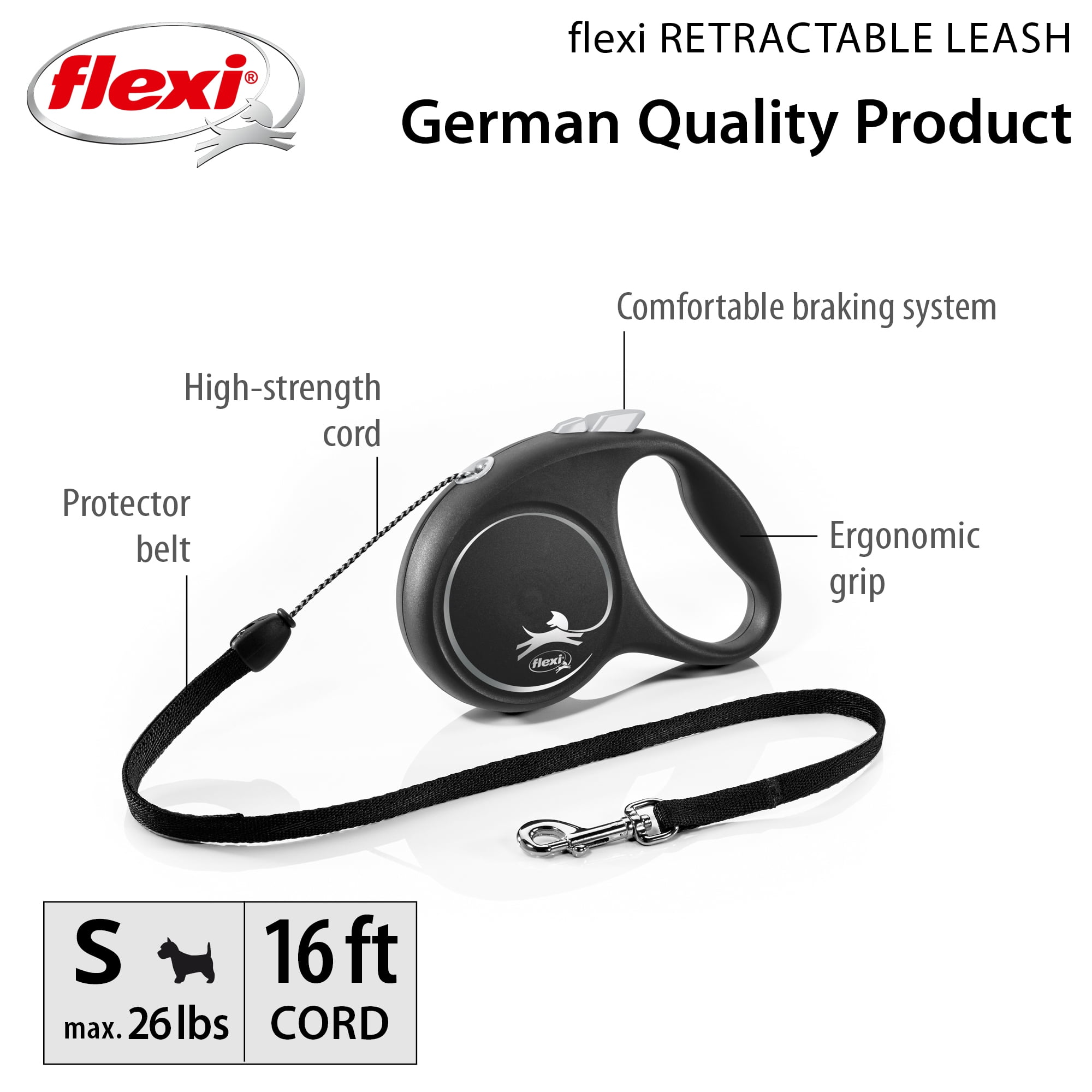 (6 pack) Flexi Fun Retractable Leash, 16FT Cord, Small, Dogs up to 26lbs