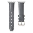 thumbnail image 2 of Compatible with Apple Watch Band Series 11 10 9 8 7 6 5 4 3 2 1 SE321 Ultra321, for iWatch 42(Series 1/2/3)/44/45/46/49mm, Genuine Leather Replacement Band for Women & Men, Gray, 2 of 6