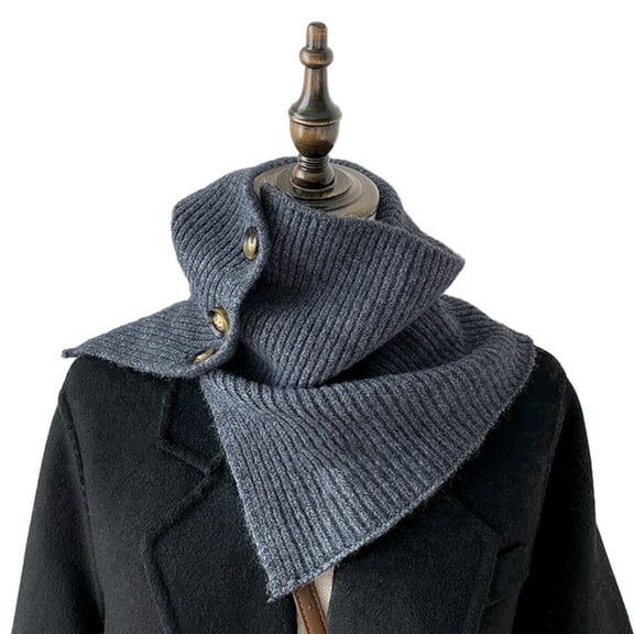Ywmsfl Winter Neck Warmer Infinity Scarf Button Thicken Windproof and Dust Skiing Circle Lining Knit Neckerchief for Men Women