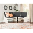 thumbnail image 2 of Pemberly Row Corner Nook Dining Set Charcoal Gray Fabric Seats in White Wood, 2 of 15