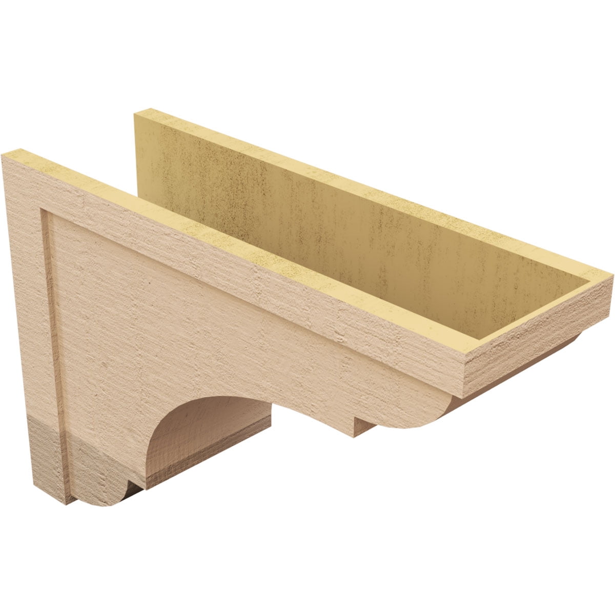 12"W x 36"D x 24"H Classic Bryant Rough Cedar Woodgrain TimberThane Corbel, Primed Tan