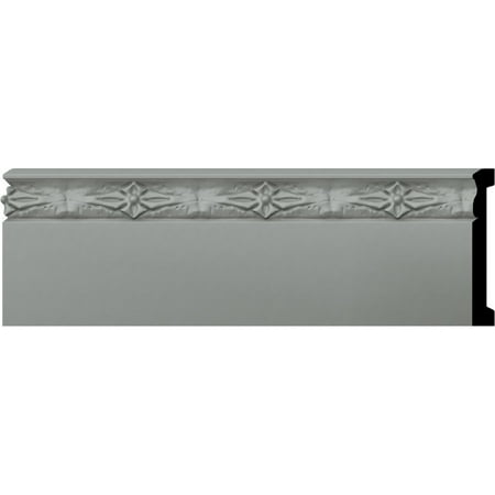 Ekena Millwork 4"H x 5/8"P x 94 1/2"L Sussex Baseboard Moulding