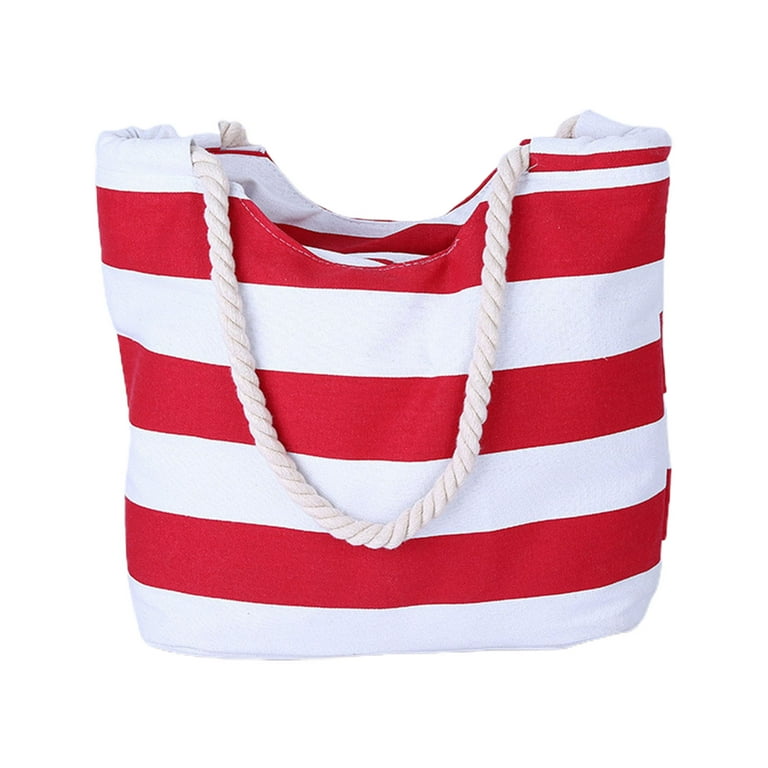 Women Beach Bag Rope Handle Waterproof Large Capacity Canvas