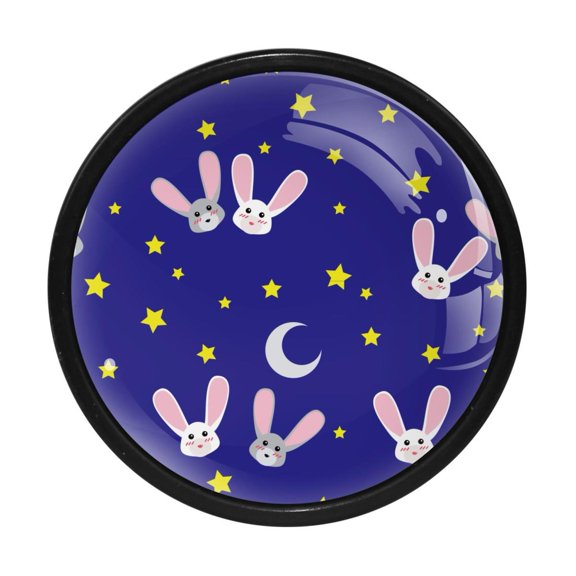 4 Pcs Bunny Rabit Animal Knobs for Kitchen Cabinet Cupboard Dresser Bookcase Drawer Pulls Handles Round Home Decor