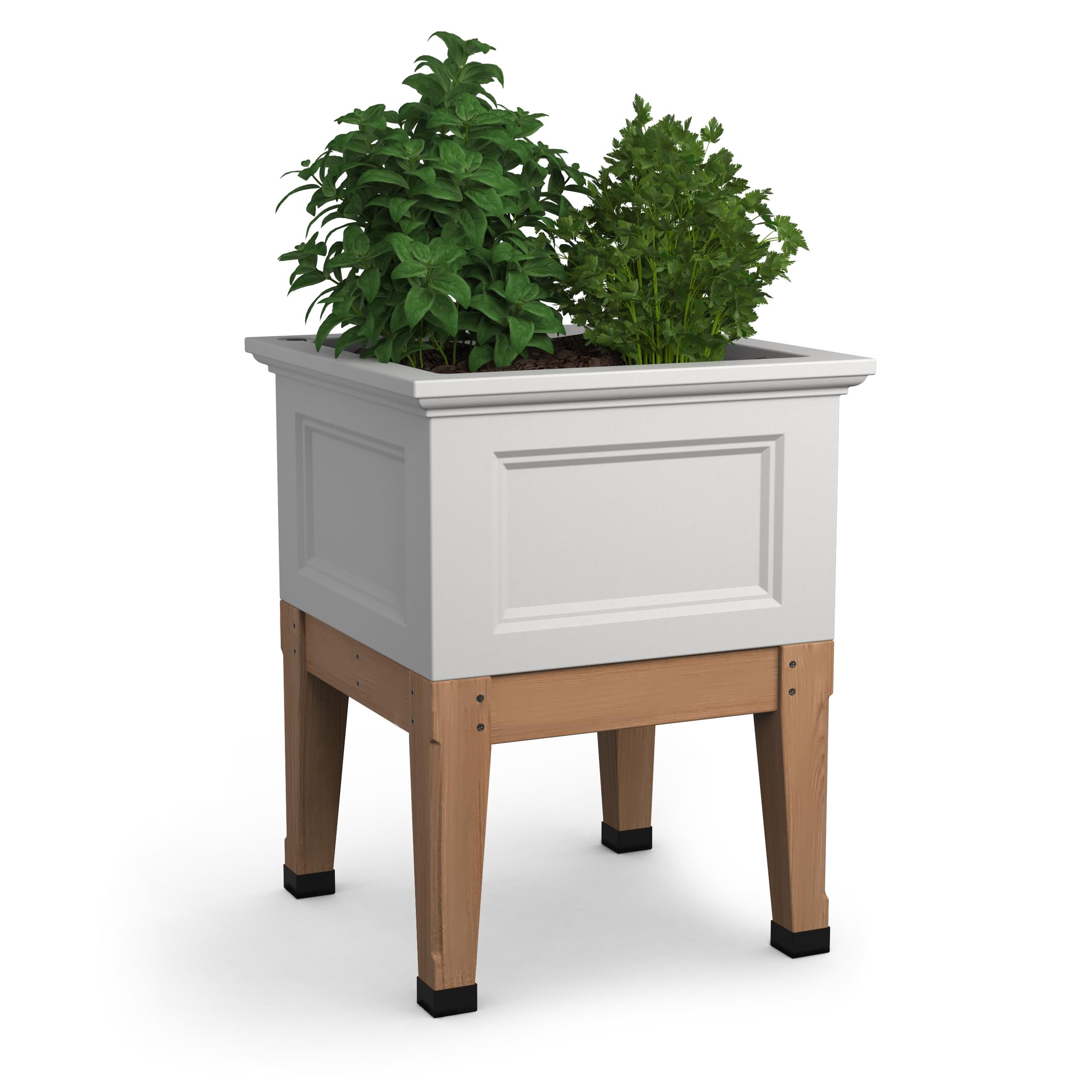 Mayne Fairfield 24" x 24" x 30" Square White Self Watering Elevated Garden Bed Planter