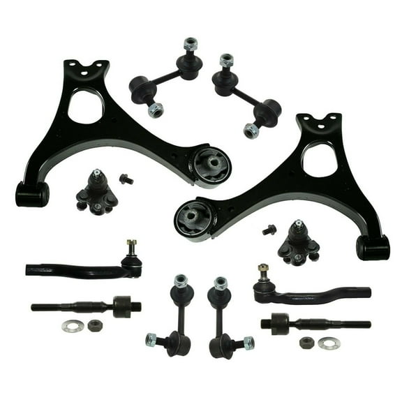 12 Pc Rear & Front Complete Suspension Kit Control Arms Outer Inner Tie Rod Ends Sway Bar Links Lower Ball Joints Fits select: 2006-2011 HONDA CIVIC