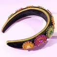thumbnail image 5 of Crystal Rhinestone Padded Headbands for Women Beaded Crystal Embellished Hairband Wide Bejewelled Velvet Headband Hair Accessory or Girls Holiday Party Prom Gifts (Halloween /Christmas), 5 of 5
