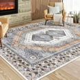 thumbnail image 7 of Tzou Boho Washable Area Rugs 9x12 for Living Room Bedroom, Non Slip Geometric Carpet for Playroom, Stain Resistant, Super Soft(Orange), 7 of 7