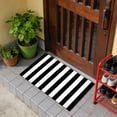 thumbnail image 6 of Black and White Striped Area Rug, Washable Indoor Outdoor Rug for Front Door, Entryway Patio Mat, Farmhouse Front Porch Decor, Low Profile Doormat for Kitchen, 6 of 7