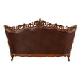 thumbnail image 2 of Benjara Traditional Style Tufted Wing Back Wooden Sofa with Ornated Details, Brown, 2 of 4