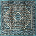thumbnail image 1 of Ahgly Company Indoor Square Persian Light Blue Traditional Area Rugs, 4' Square, 1 of 4