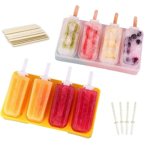 Ice Cream Ice Lolly Frozen Mold Silicone Lolly Pop Maker Mould Tray Home  made