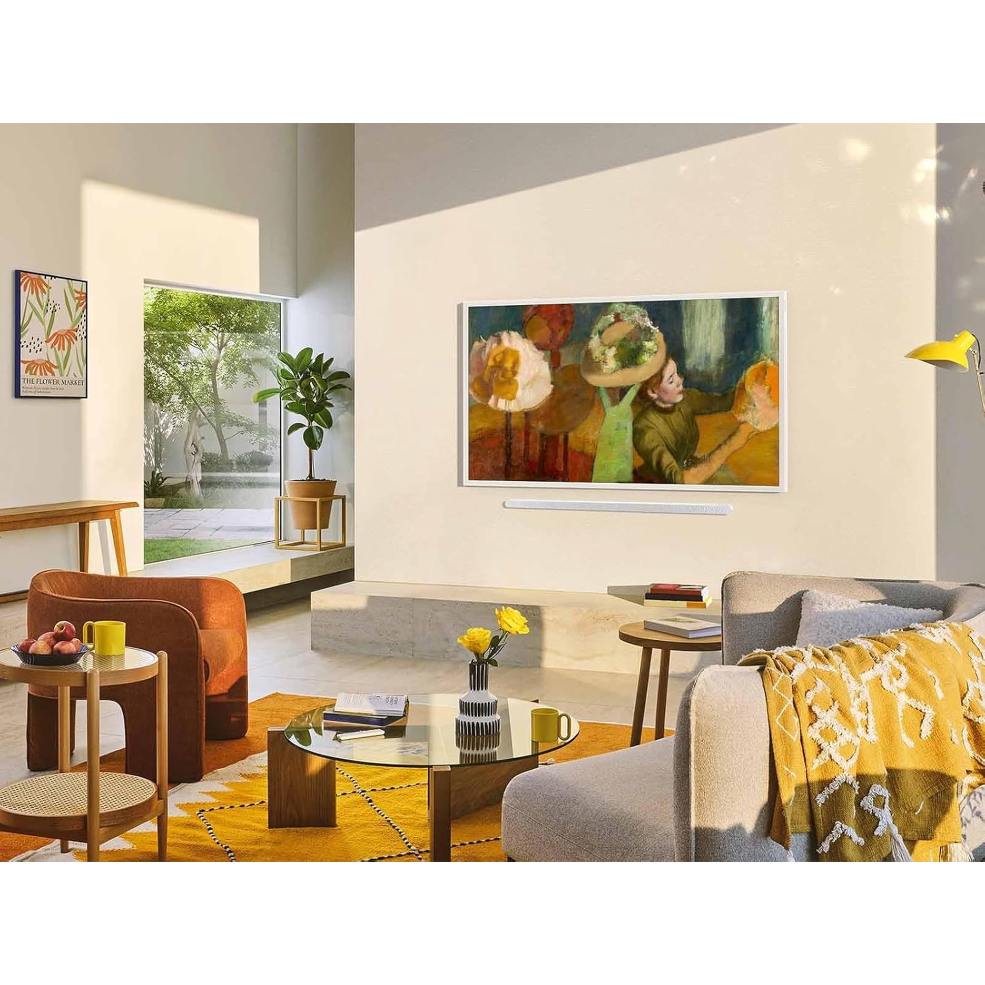 Samsung 55-Inch Modern Teak The Frame LS03D QLED 4K Smart TV Bundle, Quantum HDR, Art Mode, Slim Fit Wall Mount, Alexa Built-in w/Bezel, AUX HDMI Cable, CPS 24-Month Protection, Streaming Bundle