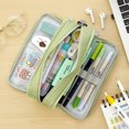 thumbnail image 2 of Large Capacity Pencil Case with 3 Compartments, Double‑Open & Four‑Open Design, Portable Pen Pouch for Students, Teens and Adults, 2 of 7
