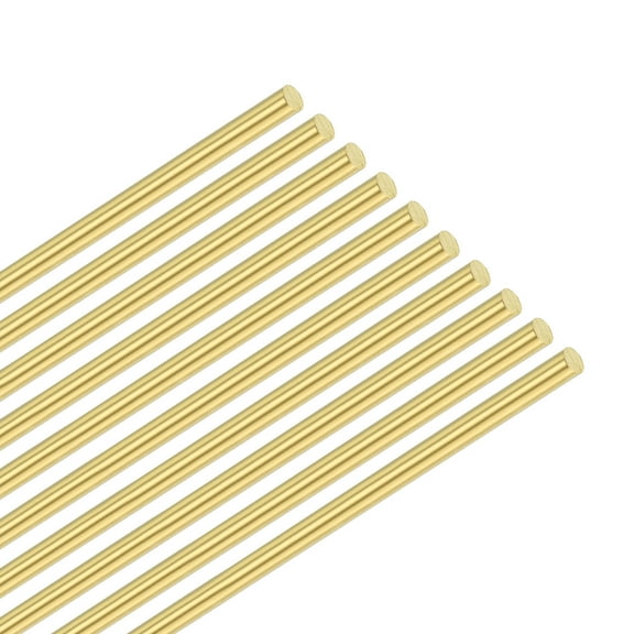 Uxcell 10-Pack Brass Rod, 1.5mmx200mm H65 Solid Brass Round Rods for Knife Handle Pins Material Knife Making Supplies