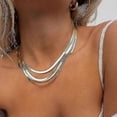 thumbnail image 3 of Snake Chain Necklace Stainless Steel Herringbone Gold Color Chain Necklace-silver color3mm-20inch(50cm)-Product code 59878, 3 of 5