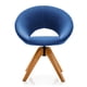 thumbnail image 5 of Costway Silla giratoria mid century, sillón moderno de tejido con patas de sólida madera de haya, asiento extra grande, respaldo redondo con mechones, 5 of 5
