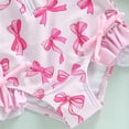 thumbnail image 6 of Girls Long Sleeve Rash Guard One Piece Swimsuit, Pink Bow Print with Ruffle Hem, UPF 50+ Front Zip Bathing Suit for Beach Pool(Pink,0-3 Months), 6 of 6