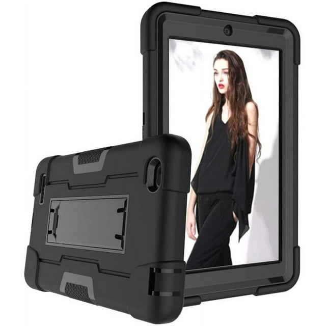Mignova Étui pour Tablette Walmart Onn 7 Pouces, Étui Hybride Robuste Antichute et Résistant aux Chocs (avec Support Intégré), pour Tablette Android Walmart Onn 7 Pouces (100005206) Étui (Noir/noir)