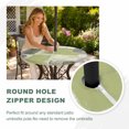 thumbnail image 5 of Round Outdoor Tablecloth with Umbrella Hole and Zipper, Sage Green Ombre Fitted Table Cover with Elastic Edge for 31-35 Inch, Retro Abstract Mottled Geometric Waterproof Patio Tablecoths for Picnic, 5 of 9