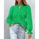 thumbnail image 3 of Blusa de Mujer PRETTYGARDEN Verde Manga Larga con Encaje Talla M, 3 of 6