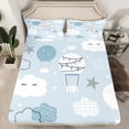 thumbnail image 2 of Homewish Kids Children Hot Air Balloon 4pcs Bed Sheets,Starry Sky King Sheets,Cute Geometric Stripes Super Cozy Sheet Set,Luxury Bedroom Decor, 2 of 7
