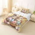 thumbnail image 2 of Erosebridal Cartoon Bunny Rabbit Kids Twin Comforter Sets,Colorful Easter Egg Pink Floral Bedding Set For Girls Reversible 2 Pieces, 2 of 7