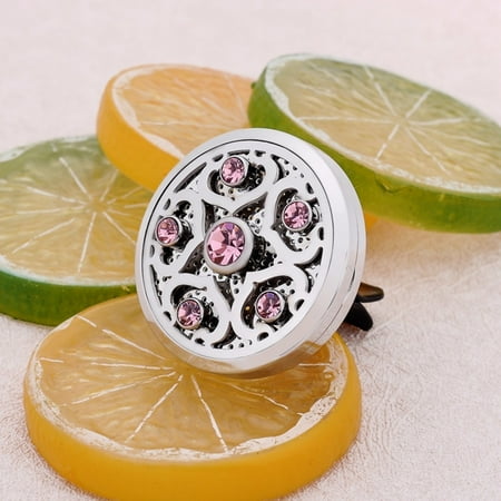 Car Vent Clips Sea Star Pink Crystal Aroma Perfume Essential Oil Diffuser Locket