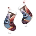 thumbnail image 3 of Daiia Cute Red And White Elf Print Christmas Stocking，18"Large Knitted Xmas Stocking for Kids, Family Stocking for Fireplace Christmas Holiday Party Decoration, 3 of 7