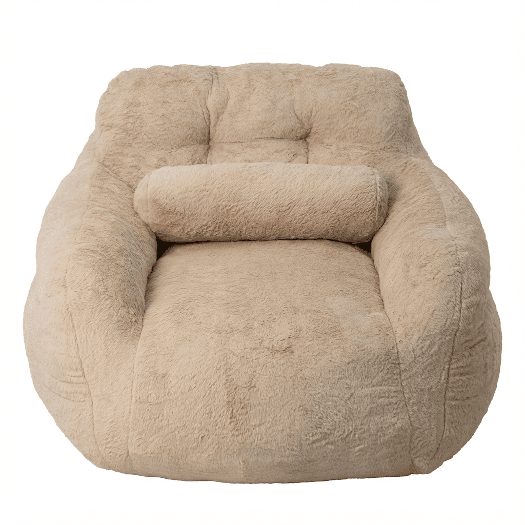 Ebenchico 3.8ft Oversized Bean Bag Chair for Adults Teens Kids, Beanbag Chairs with Pillow, Reading Gaming Relaxing Chair, Apricot