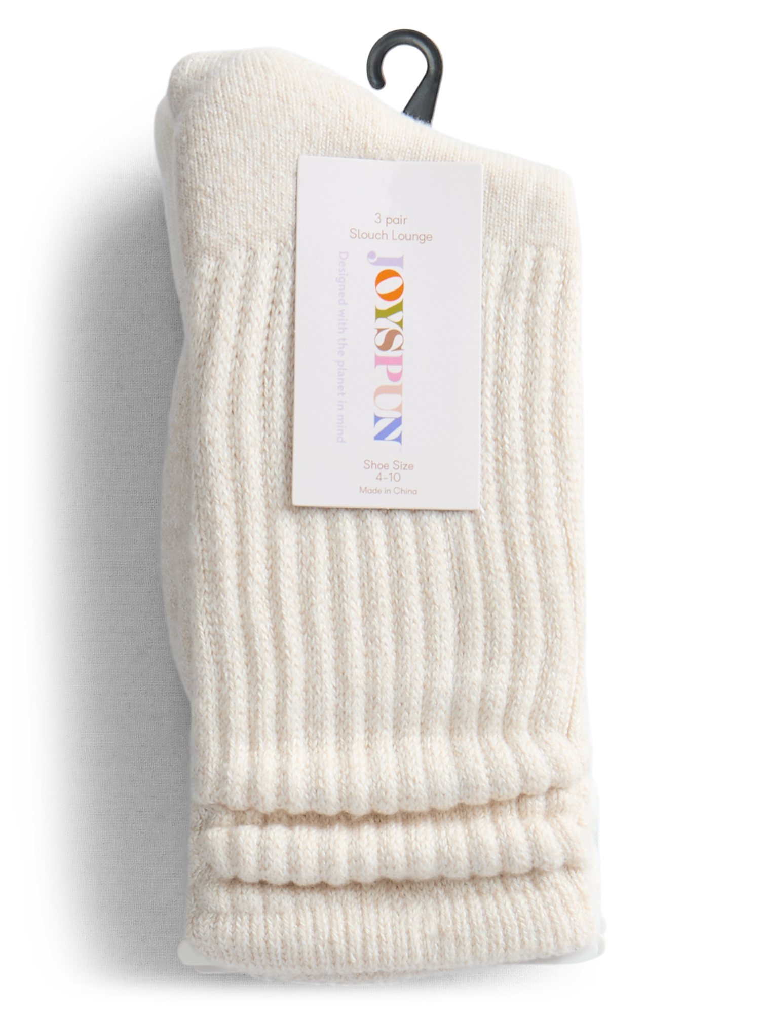 Joyspun Women’s Comfort Classic Slouch Socks, 3-Pack, Size 4-10