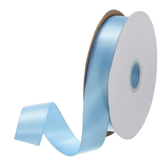 Uxcell Satin Ribbon Grosgrain Solid Silk Wedding Bouquet Ribbon for Valentine's Day Gift Wrapping Cake Box Bows Light Blue-1" x 50 Yard